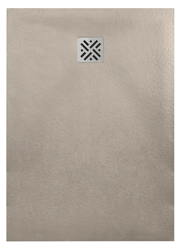 Obdélníková sprchová vanička Ronal Dune z litého mramoru (Mineralite) 1300 x 800 x 30mm, bílá
