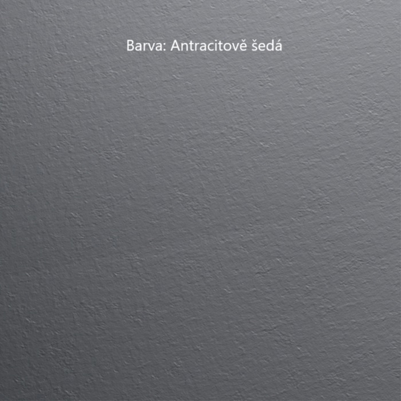Obdélníková sprchová vanička Ronal Air z litého mramoru (Mineralite) 1600 x 800 x 20mm, antracitově šedá