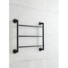 Elektrický sušák ručníků PMH Britta 859 x 712 mm, elektrické připojení vpravo, 42 W, Černá pololesklá RAL 9017