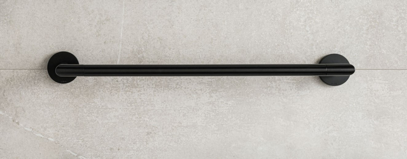 Elektrický sušák ručníků PMH Inga 859 x 91 mm, elektrické připojení vpravo, 17 W, Černá pololesklá RAL 9017