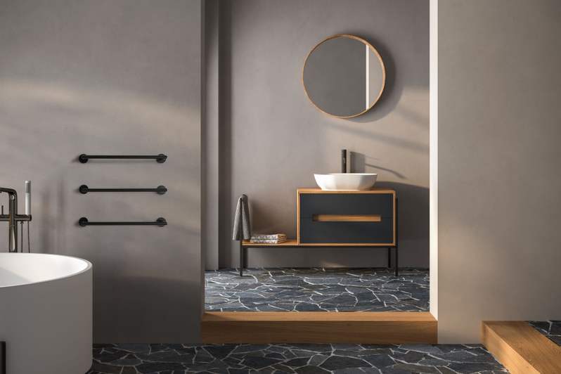 Elektrický sušák ručníků PMH Inga 859 x 91 mm, elektrické připojení vlevo, 17 W, Leštěná nerez