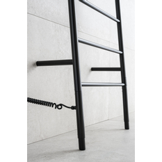 Elektrický sušák ručníků PMH Maia 600 x 1700 - 1770 mm, elektrický kabel vlevo, 93 W, Černá pololesklá RAL 9017