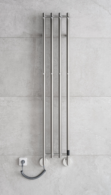 Elektrický sušák ručníků PMH Mona 331 x 1533 mm, elektrické připojení vlevo, 93 W, Leštěná nerez