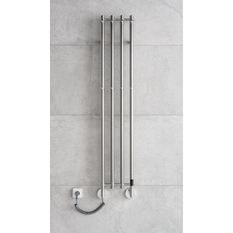 Elektrický sušák ručníků PMH Mona 331 x 1533 mm, elektrický kabel vpravo, 93 W, Leštěná nerez