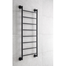 Elektrický sušák ručníků PMH Niklas 657 x 1462 mm, elektrický kabel vpravo, 93 W, Černá pololesklá RAL 9017