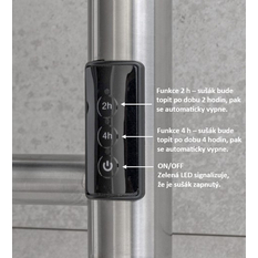 Elektrický sušák ručníků PMH Niklas 657 x 1462 mm, elektrické připojení vpravo, 93 W, Leštěná nerez