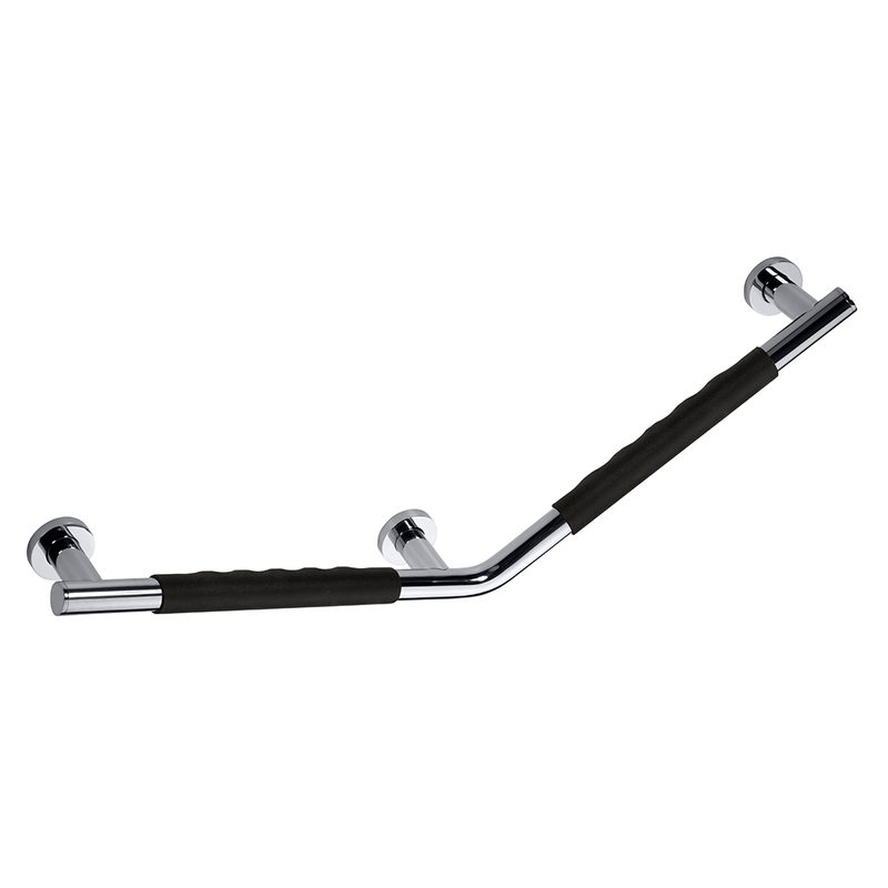 Madlo lomené135° Bemeta Omega pravé 680 mm chrom/černá guma
