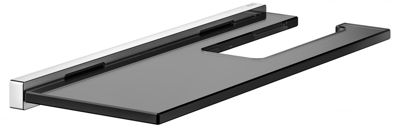 Držák na toaletní papír Keuco Edition 90 Square, pochromováno/kouřového skla