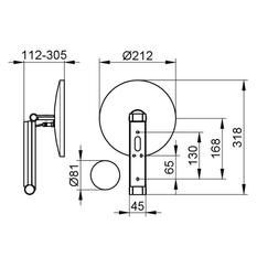 Kosmetické zrcátko Keuco, 2 light colours/without cable, bronz kartáčovaný