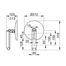 Kosmetické zrcátko Keuco, černý chrom kartáčovaný