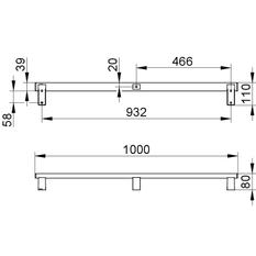 Madlo Keuco Axess, 1000 mm, černá matná