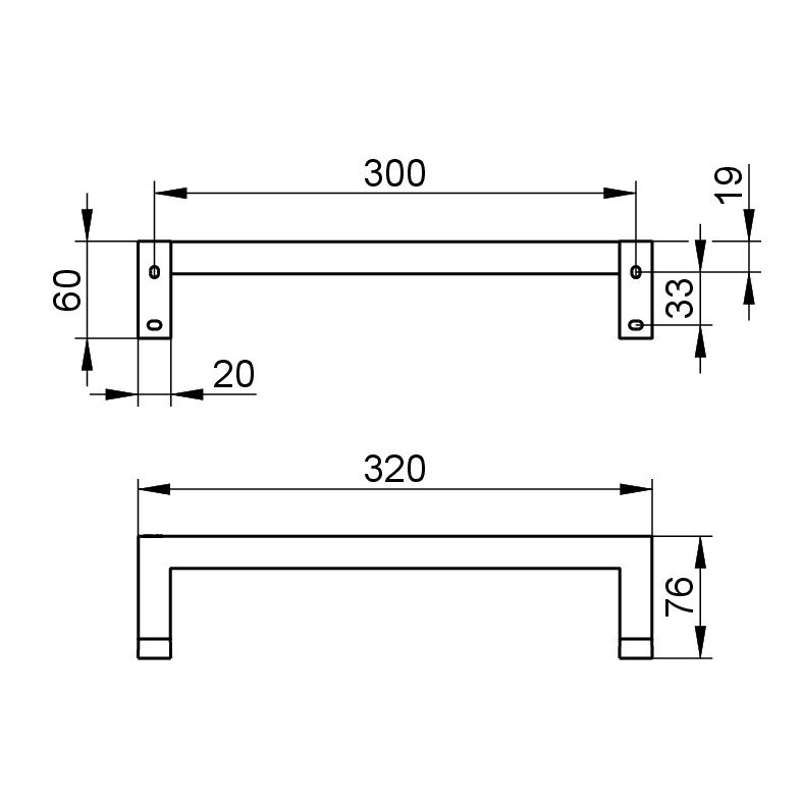 Madlo Keuco Edition 90 Square, 320 mm, pochromováno