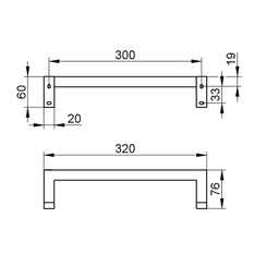 Madlo Keuco Edition 90 Square, 320 mm, pochromováno