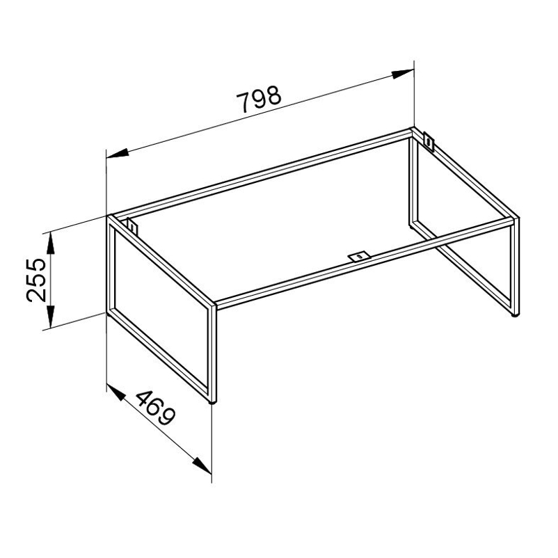 Podstavec Keuco Plan, 800 x 255 x 470 mm, vulkanit