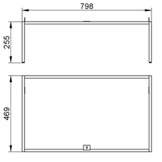 Podstavec Keuco Plan, 800 x 255 x 470 mm, vulkanit