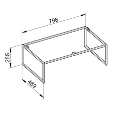 Podstavec Keuco Plan, 800 x 255 x 470 mm, vulkanit