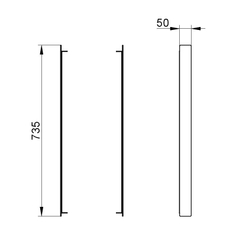 Postranní prvek Keuco Royal Lumos, 50 x 735 x 3 mm, zrcadlové