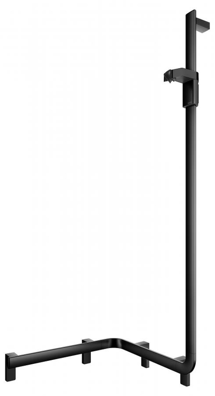 Sprchové madlo se sprchovou tyčí Keuco Axess, 550/531/1301 mm, černý matná