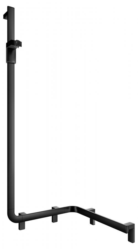 Sprchové madlo se sprchovou tyčí Keuco Axess, 550/531/1301 mm, černý matná