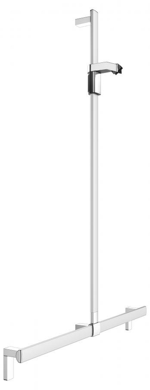 Sprchové madlo se sprchovou tyčí Keuco Axess, 1000/1301 mm, stříbrně eloxovaný hliník/pochromováno