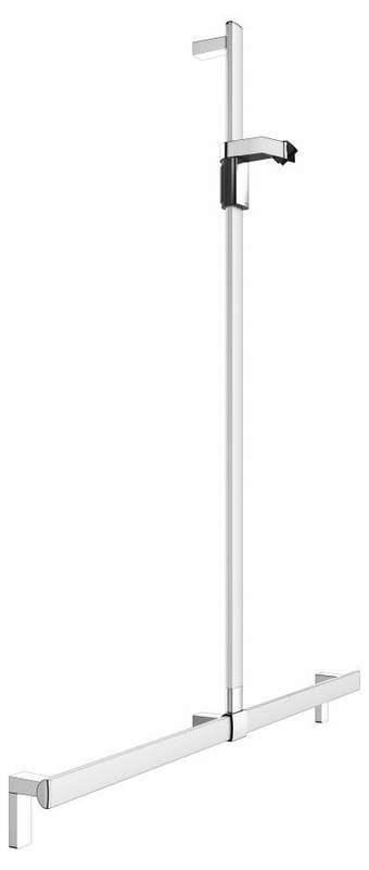 Sprchové madlo se sprchovou tyčí Keuco Axess, 1200/1301 mm, stříbrně eloxovaný hliník/pochromováno