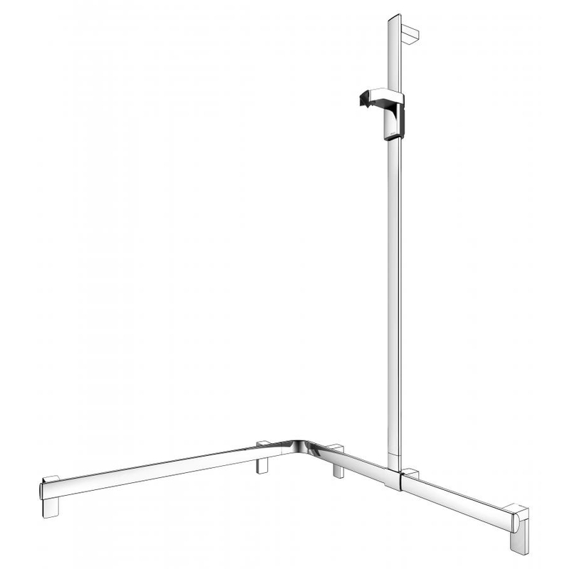 Sprchové madlo se sprchovou tyčí Keuco Axess, 850/850/1301 mm, pochromováno