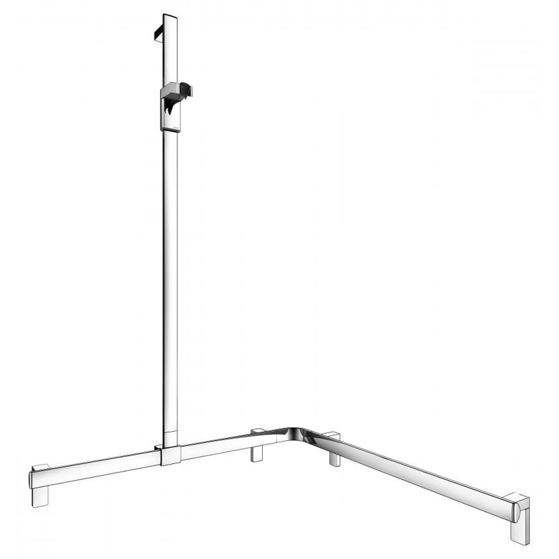 Sprchové madlo se sprchovou tyčí Keuco Axess, 850/850/1301 mm, pochromováno