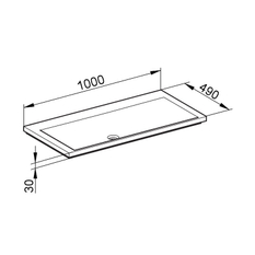 Umyvadla z minerálního kompozitu Keuco Royal Reflex, 1000 x 30 x 490 mm, bílá