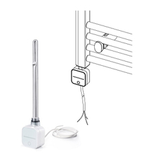 Těleso koupelnové trubkové elektrické Koralux Linear Max KLMA 1500/450, výkon 600 W, topné těleso s integrovaným regulátorem ovládaný aplikací, barva bílá