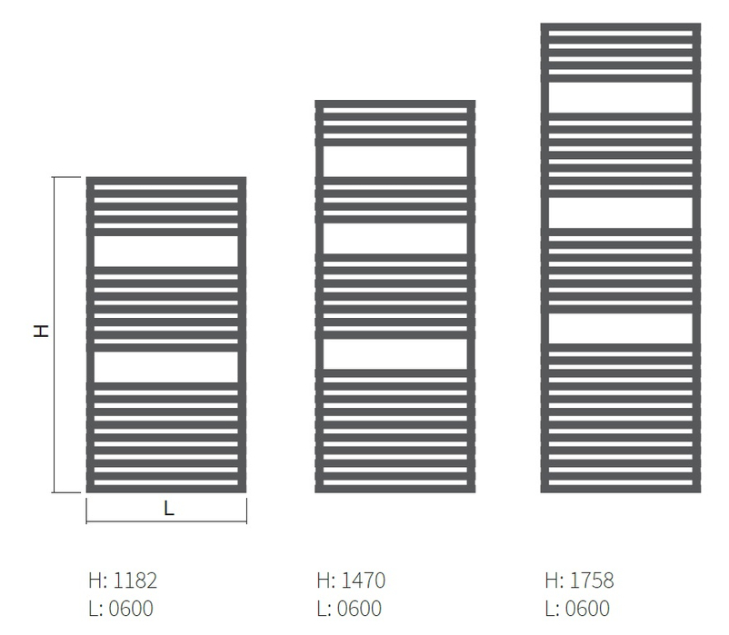 Těleso koupelnové trubkové Isan Club Edge 1470 x 600 mm, 861 W, klasické připojení, sněhově bílá RAL 9016