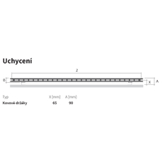 Těleso topné designové Isan Collom Double Horizontal 1800 x 602 mm, 1621 W, klasické připojení, sněhově bílá RAL 9016