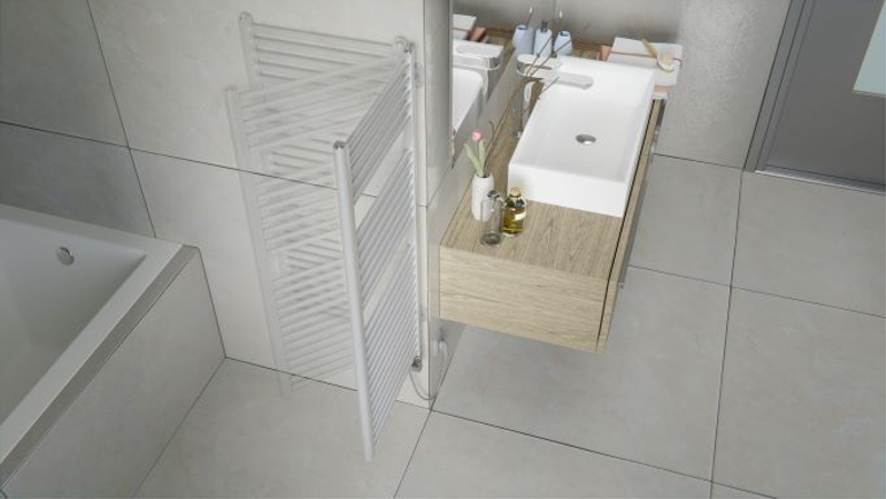 Těleso koupelnové trubkové Isan Grenada Plus 1775 x 750 mm, 600 W, elektrické s regulátorem Mini PW, sněhově bílá RAL 9016