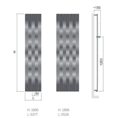 Těleso koupelnové trubkové Isan Nias 1806 x 528 mm, 671 W, středové připojení, sněhově bílá - struktura S09
