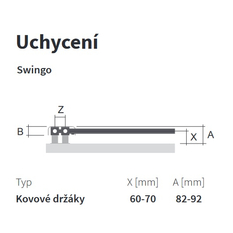 Těleso koupelnové trubkové Isan Swingo 1210 x 610 mm, 599 W, levé, klasické připojení, sněhově bílá RAL 9016