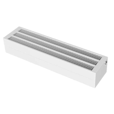 Konvektor Isan Exact K43, 210 x 2800 mm, 5837 W, připojení AD, na zem, bez mřížky, bílá