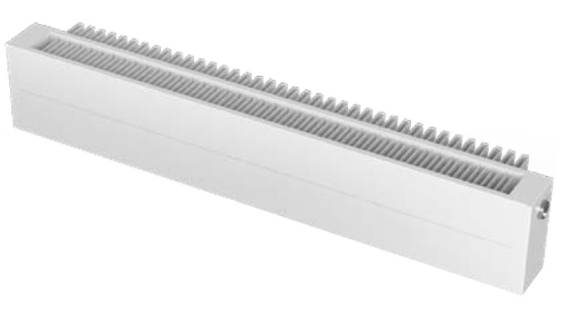 Konvektor Isan Exact K22, 140 x 5000 mm, 4171 W, připojení AD, na zem, s lineární mřížkou, bílá