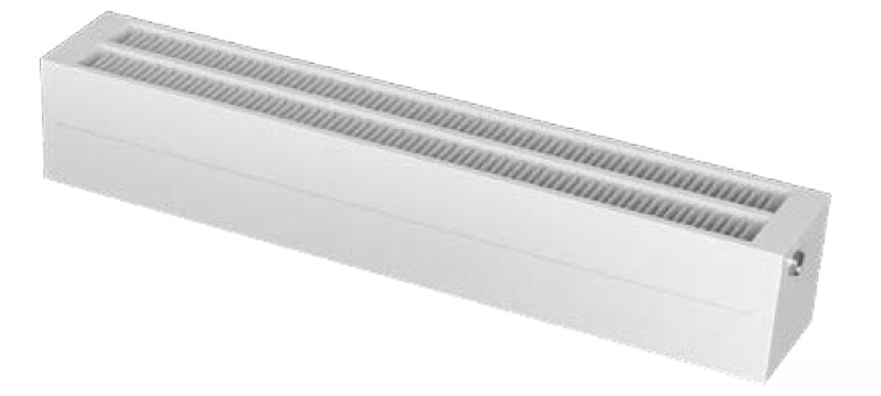 Konvektor Isan Exact K22W, 280 x 3200 mm, 4140 W, připojení AD, na zem, s lineární mřížkou, bílá
