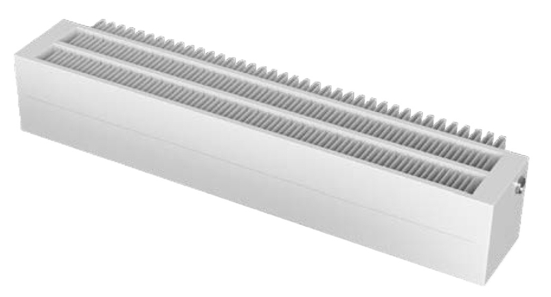 Konvektor Isan Exact K33, 70 x 1300 mm, 1043 W, připojení AD, na zem, s lineární mřížkou, bílá
