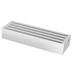 Konvektor Isan Exact K44W, 70 x 5000 mm, 5369 W, připojení AD, na zem, s lineární mřížkou, bílá