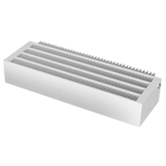 Konvektor Isan Exact K55, 140 x 5800 mm, 12331 W, připojení AD, na zem, s lineární mřížkou, bílá