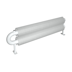 Radiátor žebrový Isan Spiral RAO2 32 x 92 x 4800 mm, 2860 W, na zeď, bílá