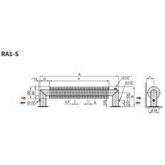 Radiátor žebrový Isan Spiral RA1 108 x 188 x 4000 mm, 2488 W, samostojný, bílá