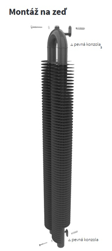 Radiátor žebrový Isan Spiral RAO2 32 x 92 x 500 mm, 269 W, vertikální, bílá