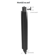 Radiátor žebrový Isan Spiral RAT3 32 x 92 x 1000 mm, 808 W, vertikální, bílá
