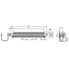 Radiátor žebrový elektrický Isan Spiral RA1, 76 x 156 x 750 mm, 300 W topná tyč s regulátorem Mini PW, na zeď, bílá