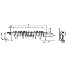 Radiátor žebrový elektrický Isan Spiral RA1, 76 x 156 x 750 mm, 300 W topná tyč s regulátorem Mini PW, na zem, bílá