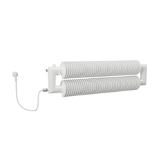 Radiátor žebrový elektrický Isan Spiral RAT2, 76 x 156 x 2000 mm, 1200 W topná tyč s regulátorem Mini PW, na zem, bílá
