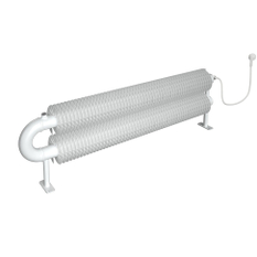 Radiátor žebrový elektrický Isan Spiral RAO2, 57 x 137 x 2000 mm, 1200 W topná tyč s regulátorem Mini PW, na zem, bílá
