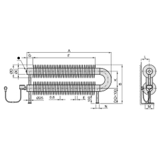 Radiátor žebrový elektrický Isan Spiral RAO2, 76 x 156 x 2000 mm, 1200 W topná tyč s regulátorem Mini PW, na zem, bílá