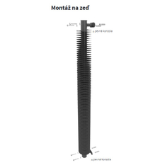 Radiátor žebrový elektrický Isan Spiral RAO2, 57 x 137 x 1750 mm, 700 W topná tyč s regulátorem Mini PW, vertikalní na zeď, bílá
